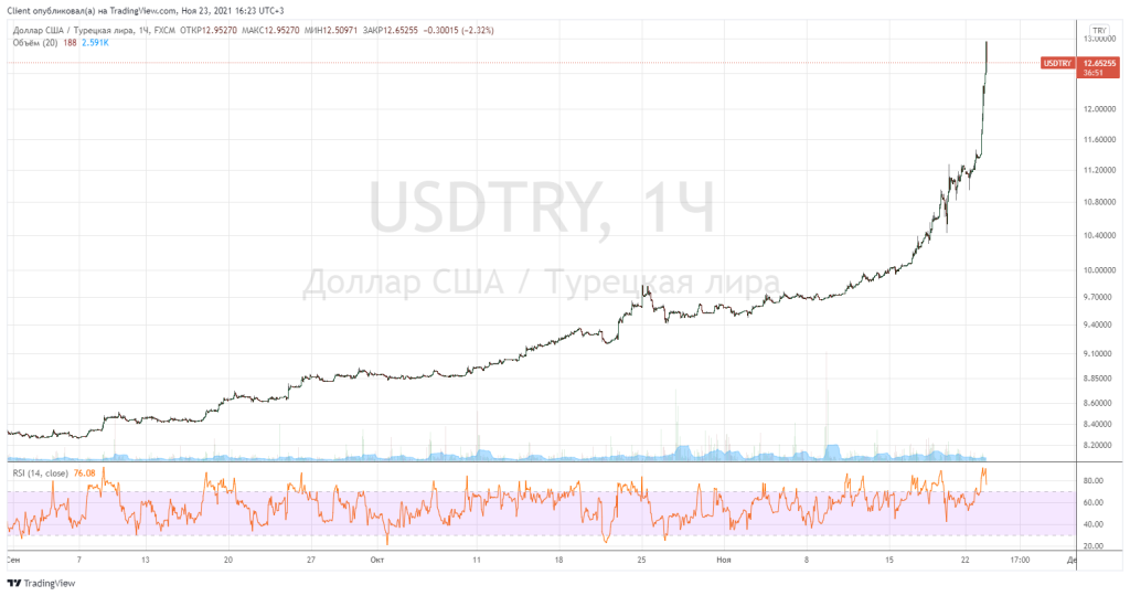 Турецкая лира обвалилась из-за политики Эрдогана по снижению ставок